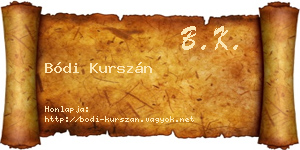 Bódi Kurszán névjegykártya